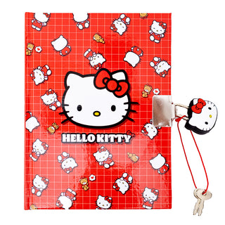 Hello Kitty Red Pattern Locking Diary