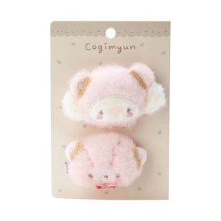 Cogimyun Handmade Teddy Bear Plush Hair Clip Set