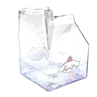 Sanrio Characters Kawaii Glass Milk Carton Cup