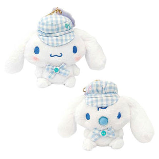 Cinnamoroll & Milk Gingham Hat Plush Mascot Keychain