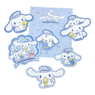 Cinnamoroll & Milk Gingham Hat Decorative Sticker Set