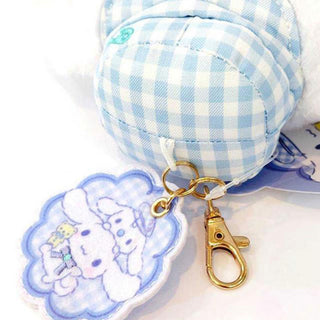 Cinnamoroll & Milk Gingham Hat Plush Mascot Keychain