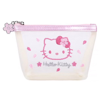 Sanrio Pink Sakura Mesh Zipper Pouch