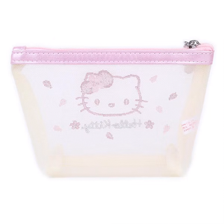 Sanrio Pink Sakura Mesh Zipper Pouch