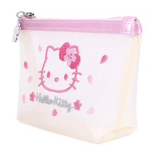 Sanrio Pink Sakura Mesh Zipper Pouch