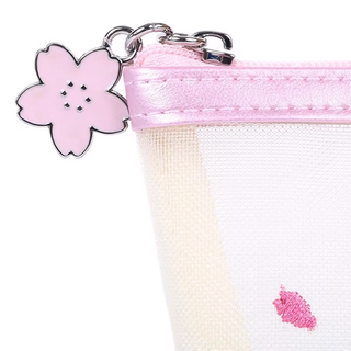 Sanrio Pink Sakura Mesh Zipper Pouch