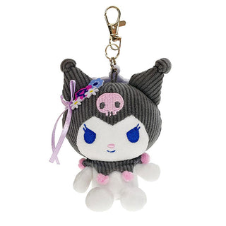 Kuromi Flower Ribbon Plush Mascot Keychain