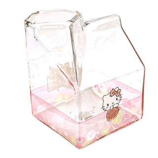 Sanrio Characters Kawaii Glass Milk Carton Cup