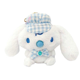 Cinnamoroll & Milk Gingham Hat Plush Mascot Keychain