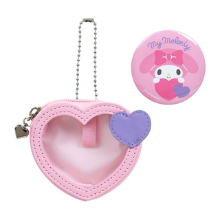 Sanrio Colorful Heart Mini Pouch and Badge