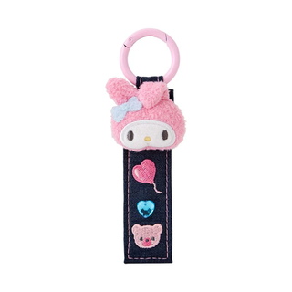 Sanrio Denim Patch Logo Keychain