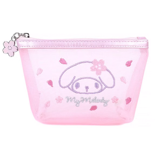 Sanrio Pink Sakura Mesh Zipper Pouch