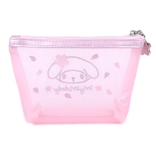 Sanrio Pink Sakura Mesh Zipper Pouch