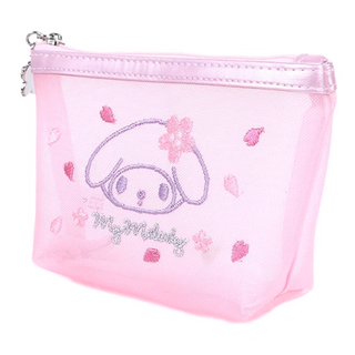 Sanrio Pink Sakura Mesh Zipper Pouch