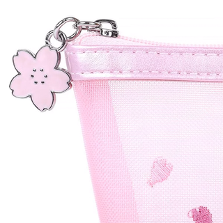 Sanrio Pink Sakura Mesh Zipper Pouch