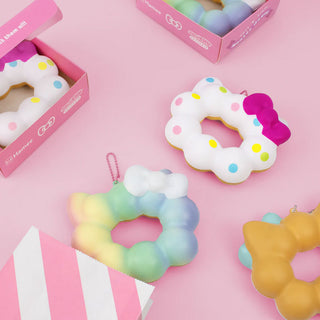 Hello Kitty Mochi Donut SquiSHU Squishy Keychain