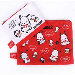 Pochacco 35th Anniversary Red Ribbon Flat Pouch Set