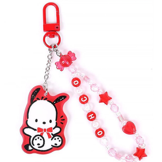 Pochacco 35th Anniversary Red Ribbon Beaded Keyring