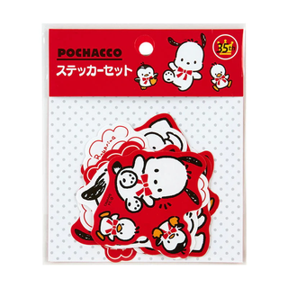 Pochacco 35th Anniversary Red Ribbon 10-pc Sticker Pack