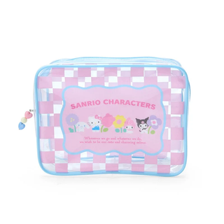 Sanrio Pastel Check Clear Zipper Pouch