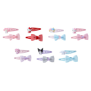 Sanrio Striped Ribbon Hair Clip Set