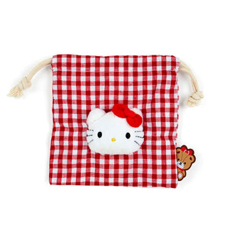 Sanrio Characters Plaid Drawstring Pouch