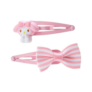 Sanrio Striped Ribbon Hair Clip Set