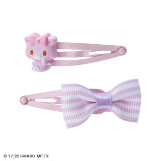 Sanrio Striped Ribbon Hair Clip Set